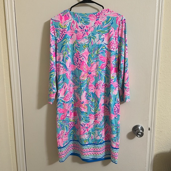 LILLY PULITZER SIZE LARGE NADINE CHILLYLILLY DRESS *GIMME THE JUICE* UPF 50+ - Picture 4 of 4
